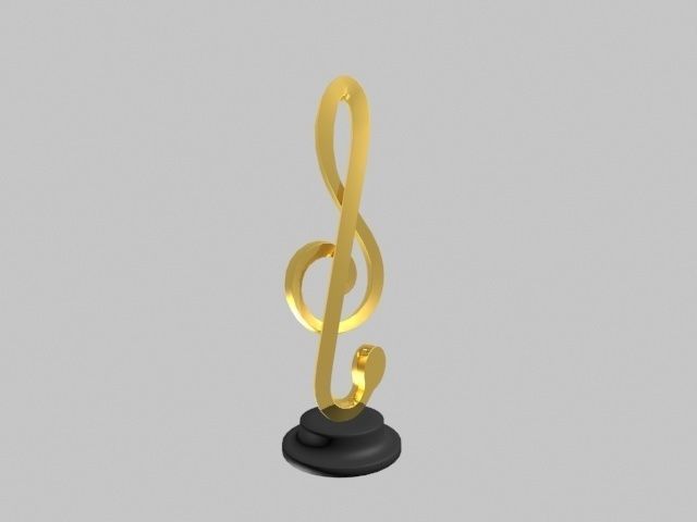 Music Trophy Low-poly 3D model_1