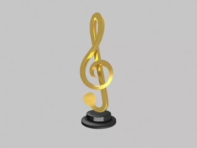Music Trophy Low-poly 3D model_0
