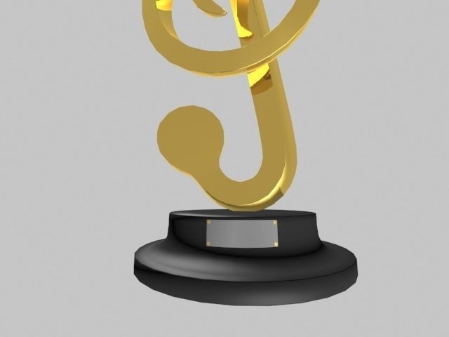 Music Trophy Low-poly 3D model_4