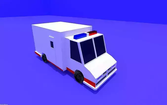 low poly Ambulance