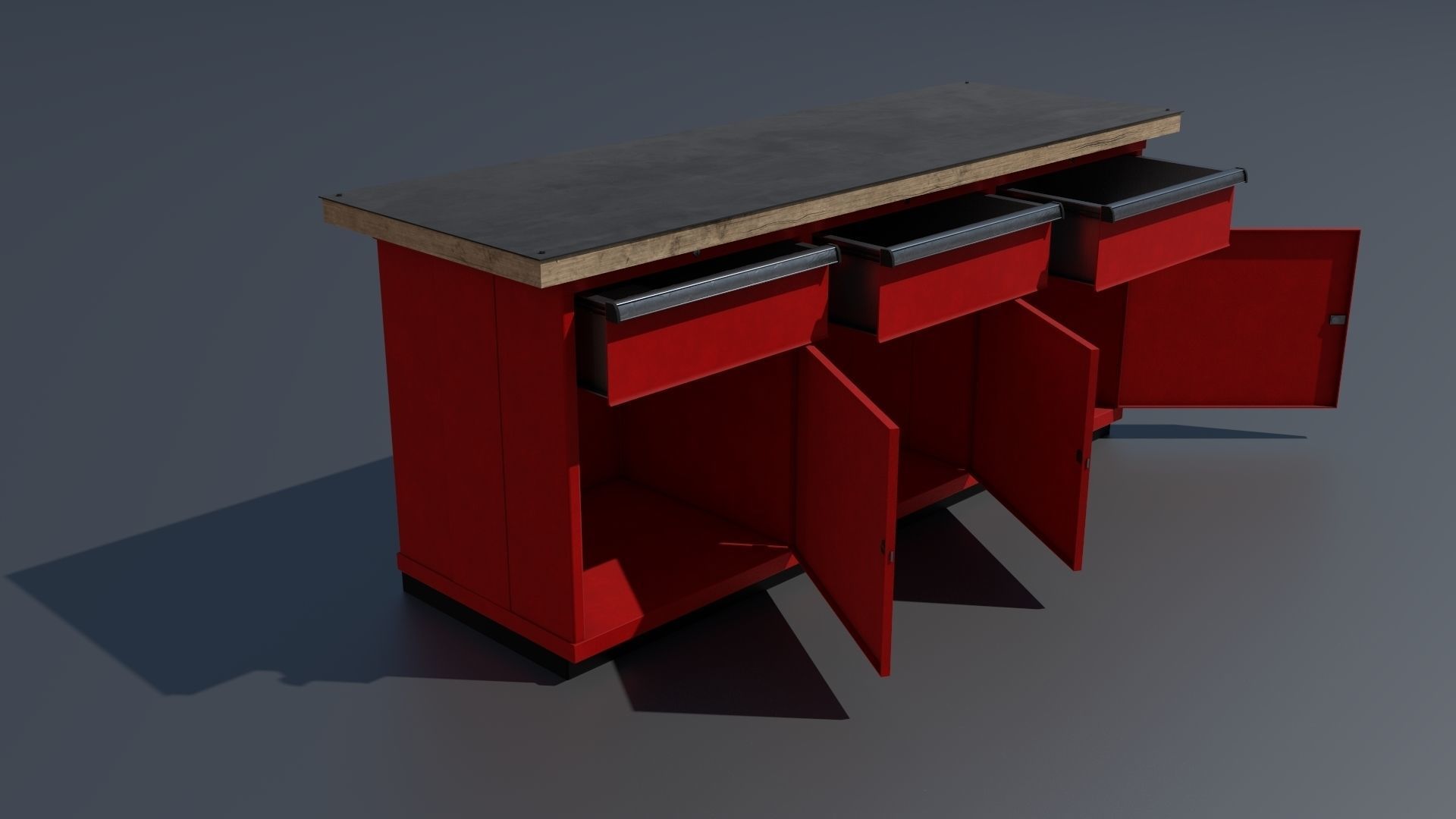 Workshop workbench 2 PBR 3D model_4