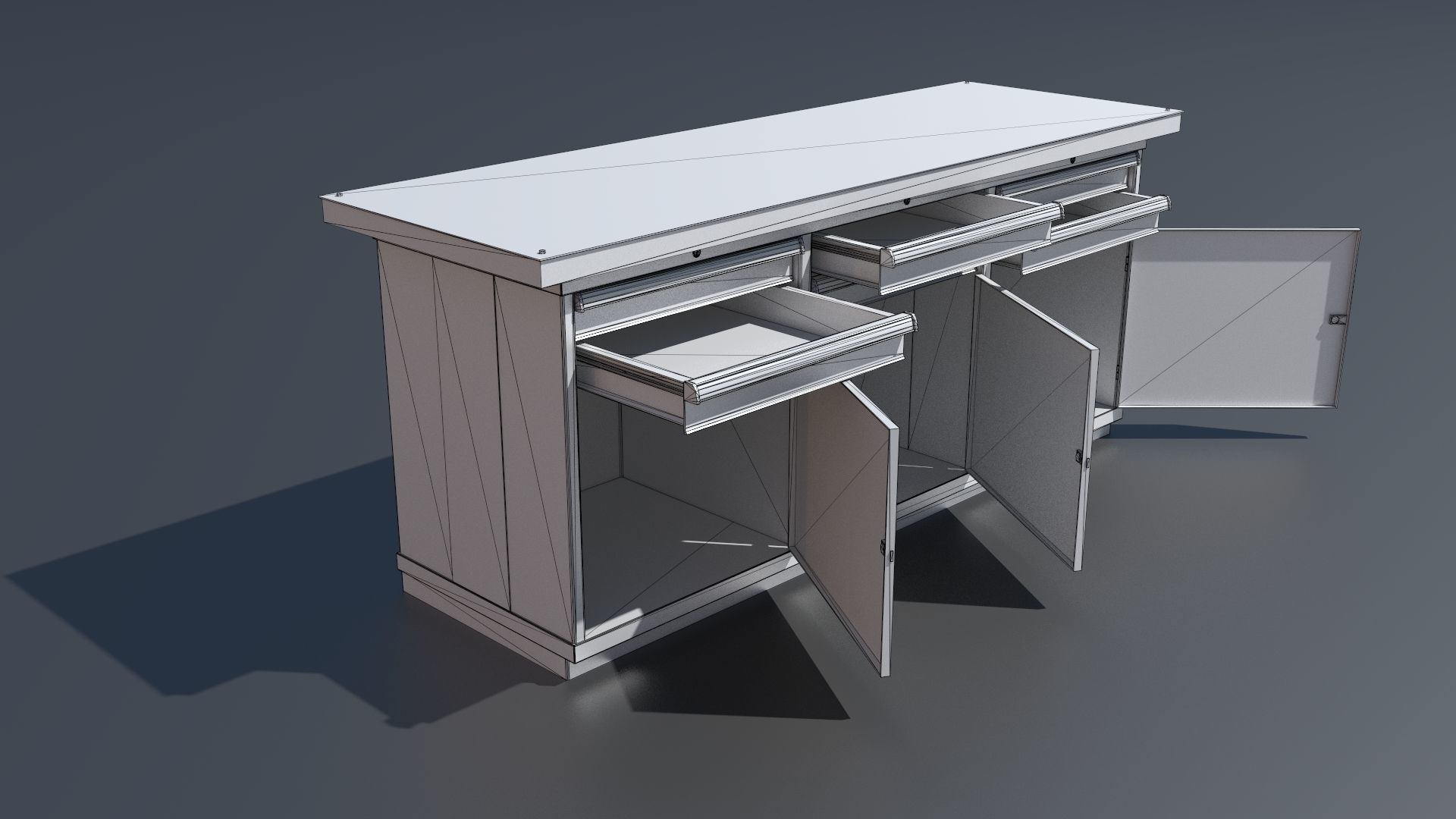 Workshop workbench 2 PBR 3D model_7