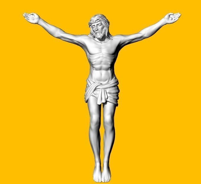 Jesus on cross 3D print model_0