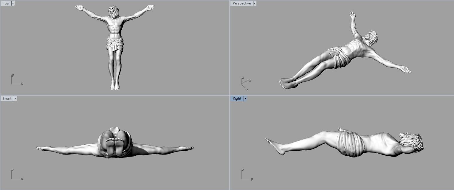 Jesus on cross 3D print model_1