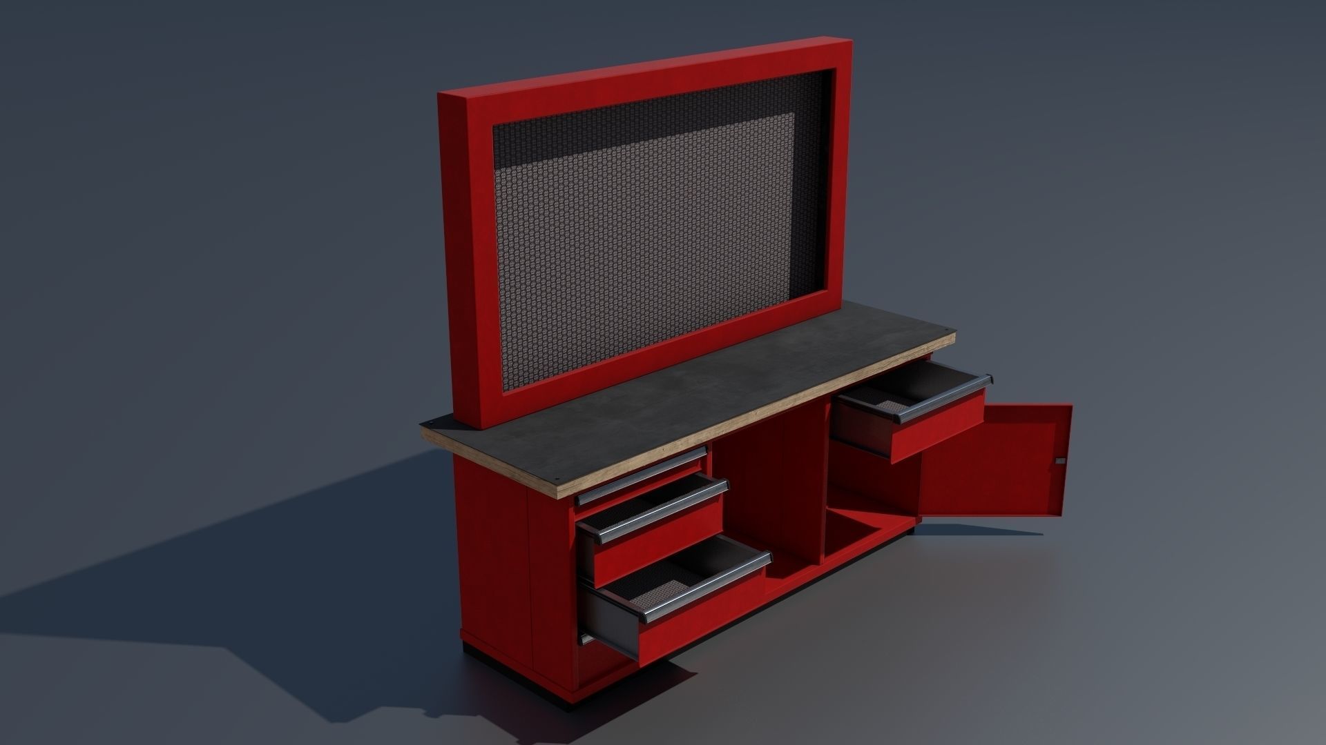Workshop workbench 3 PBR 3D model_6