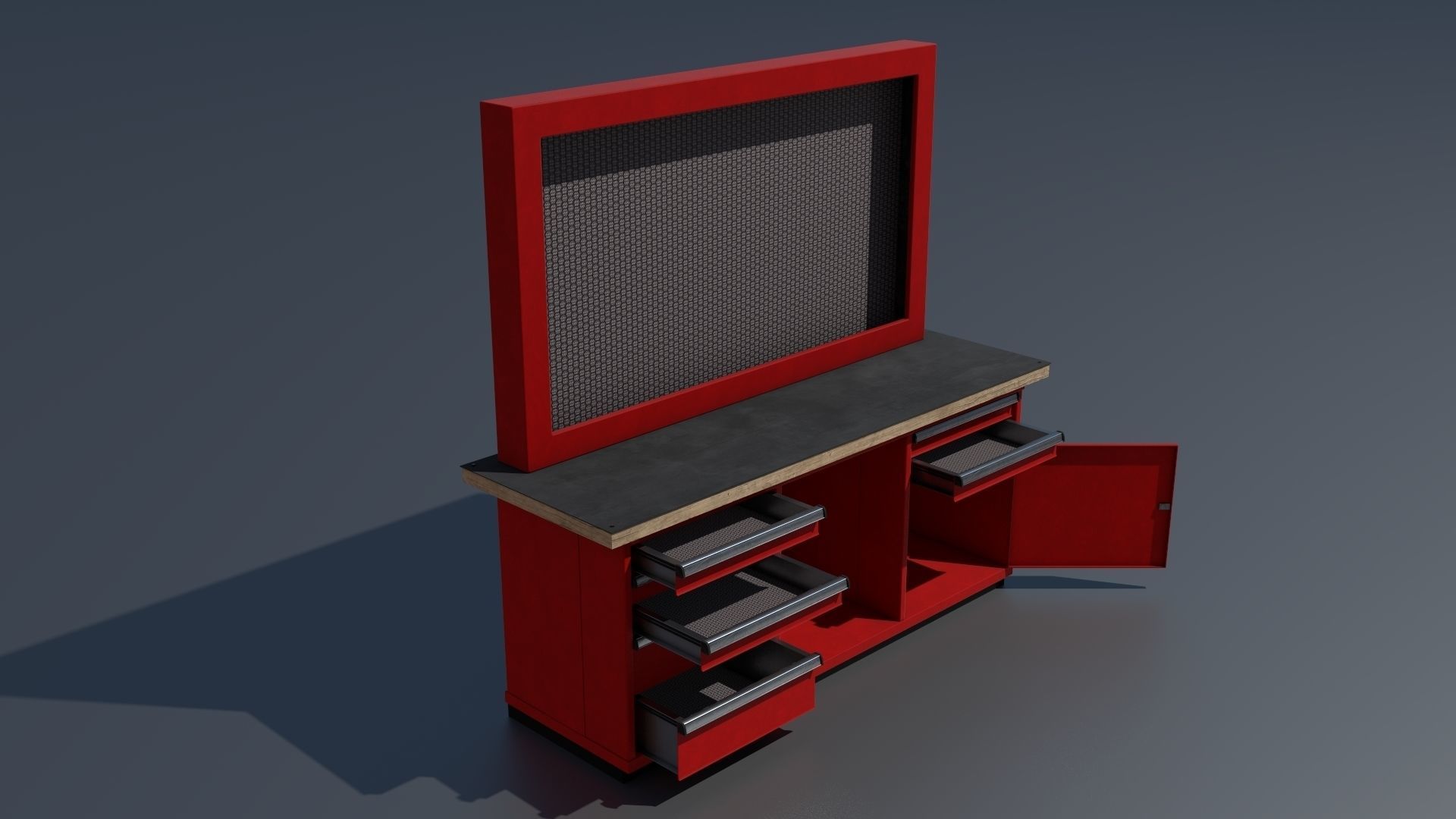 Workshop workbench 3 PBR 3D model_4