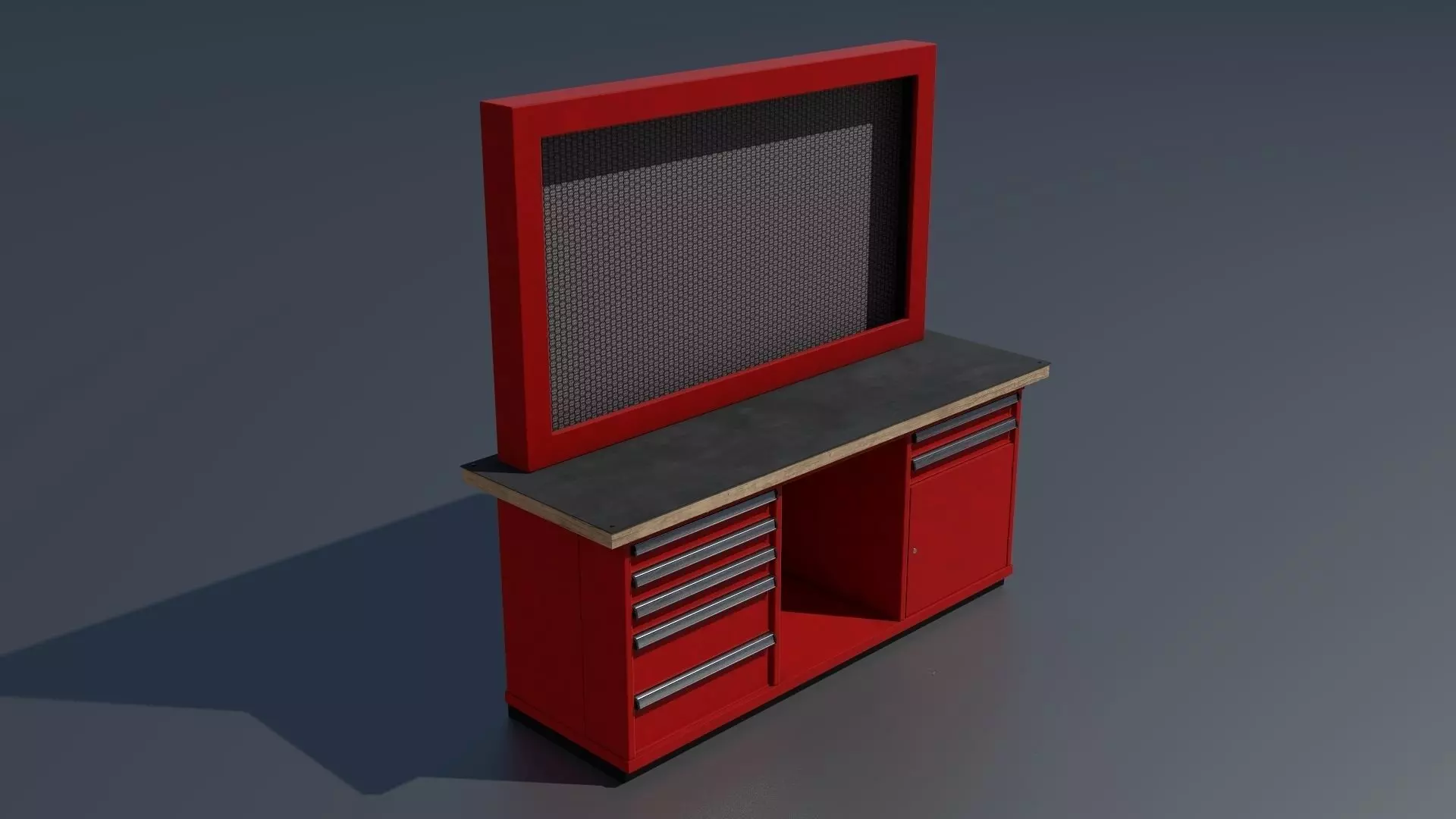 Workshop workbench 3 PBR 3D model_0