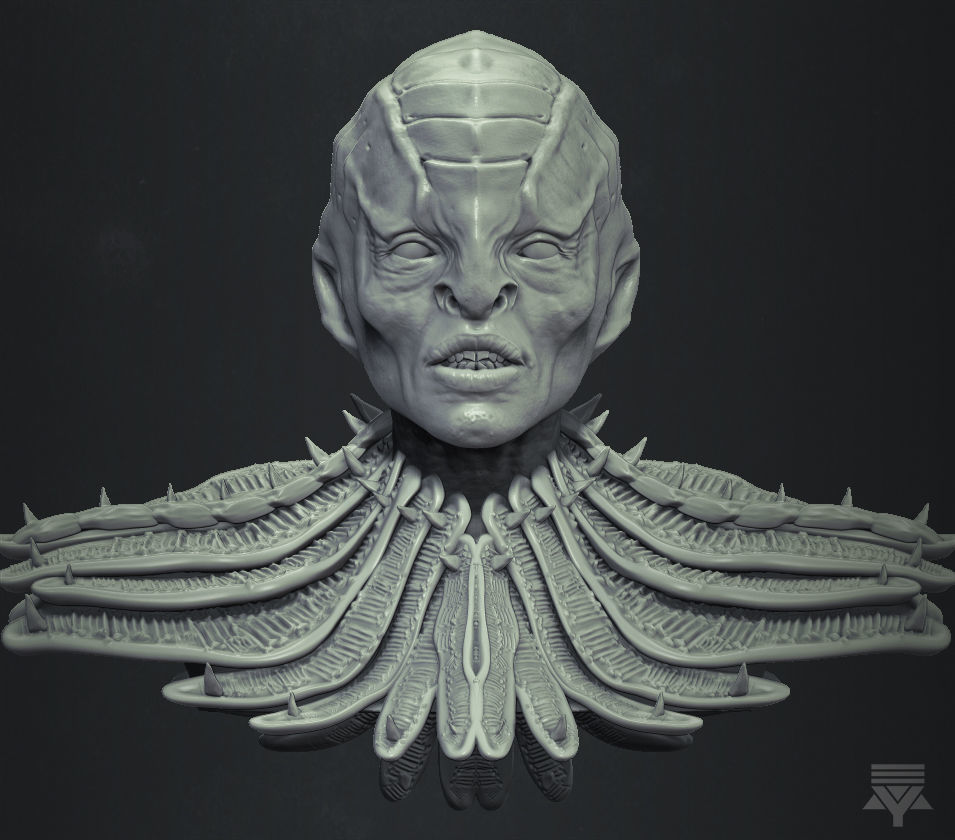 Klingon - Star Trek Bust Highpoly 3D model 3D model_3