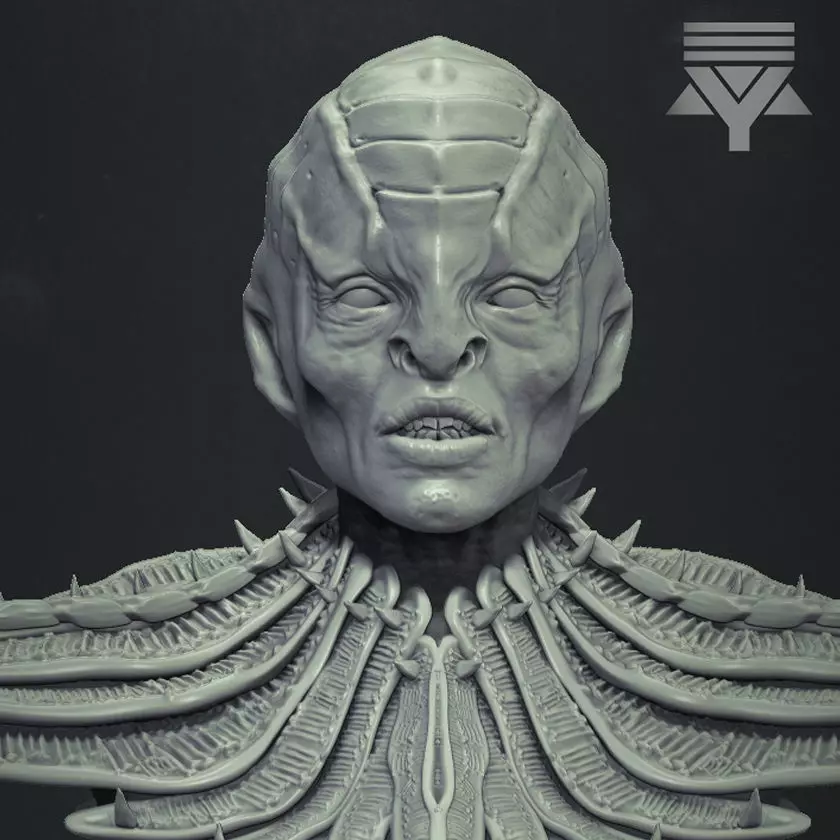 Klingon - Star Trek Bust Highpoly 3D model 3D model_0