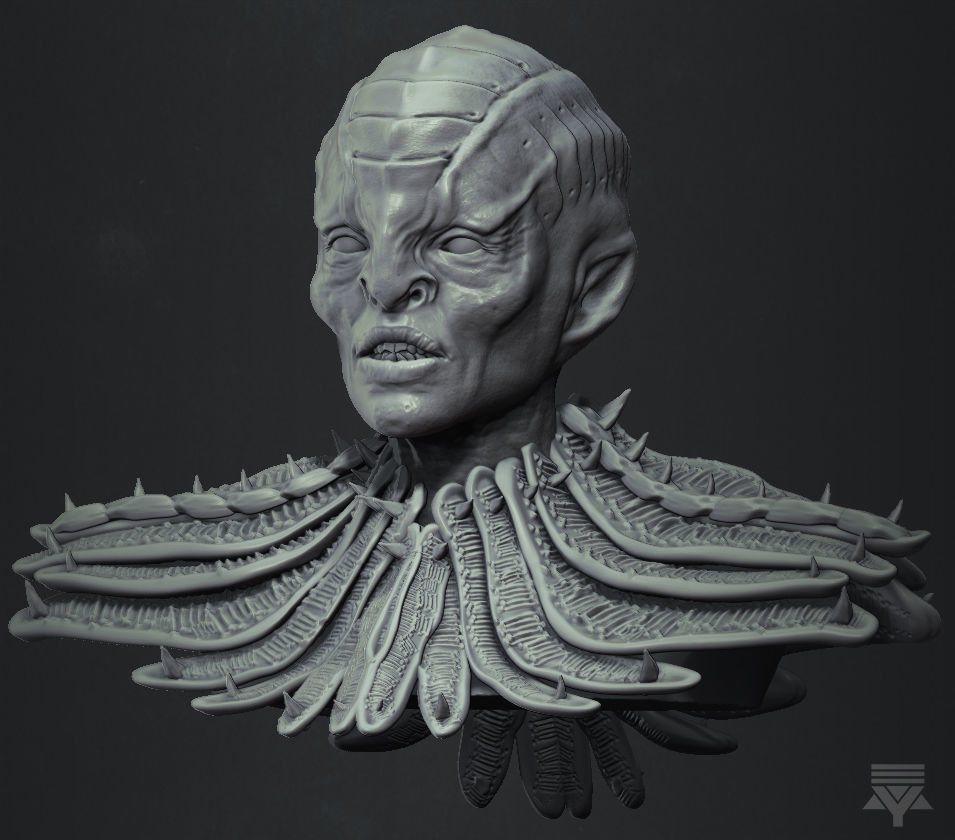 Klingon - Star Trek Bust Highpoly 3D model 3D model_2