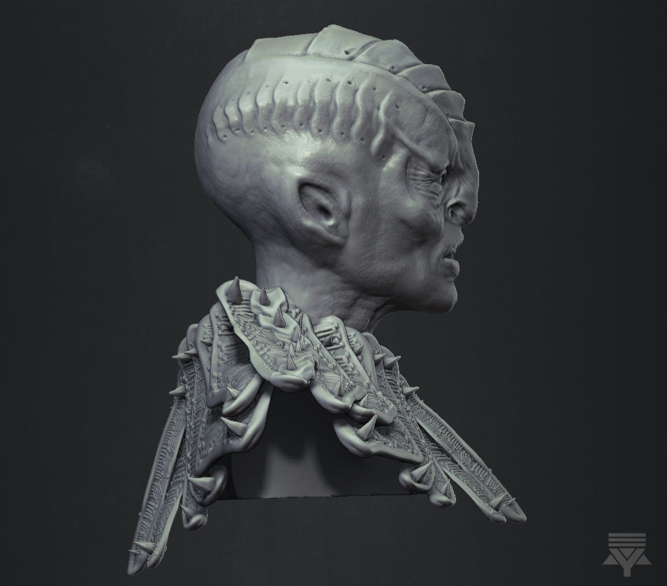 Klingon - Star Trek Bust Highpoly 3D model 3D model_1