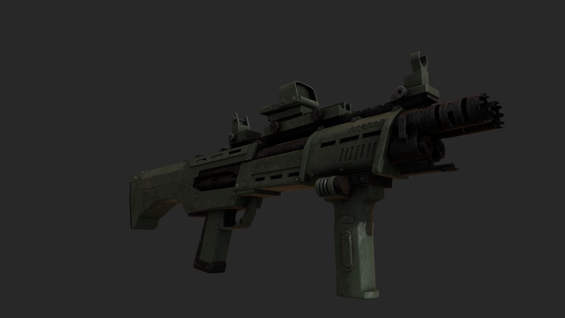 DP-12 assault rifle Low-poly 3D model_3