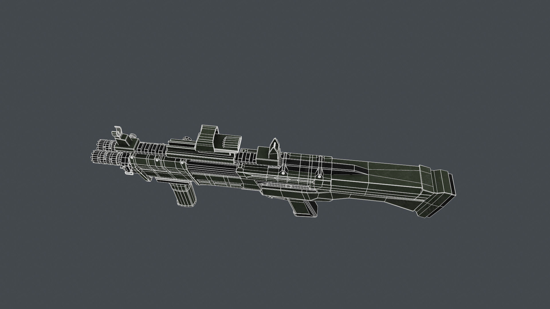 DP-12 assault rifle Low-poly 3D model_6