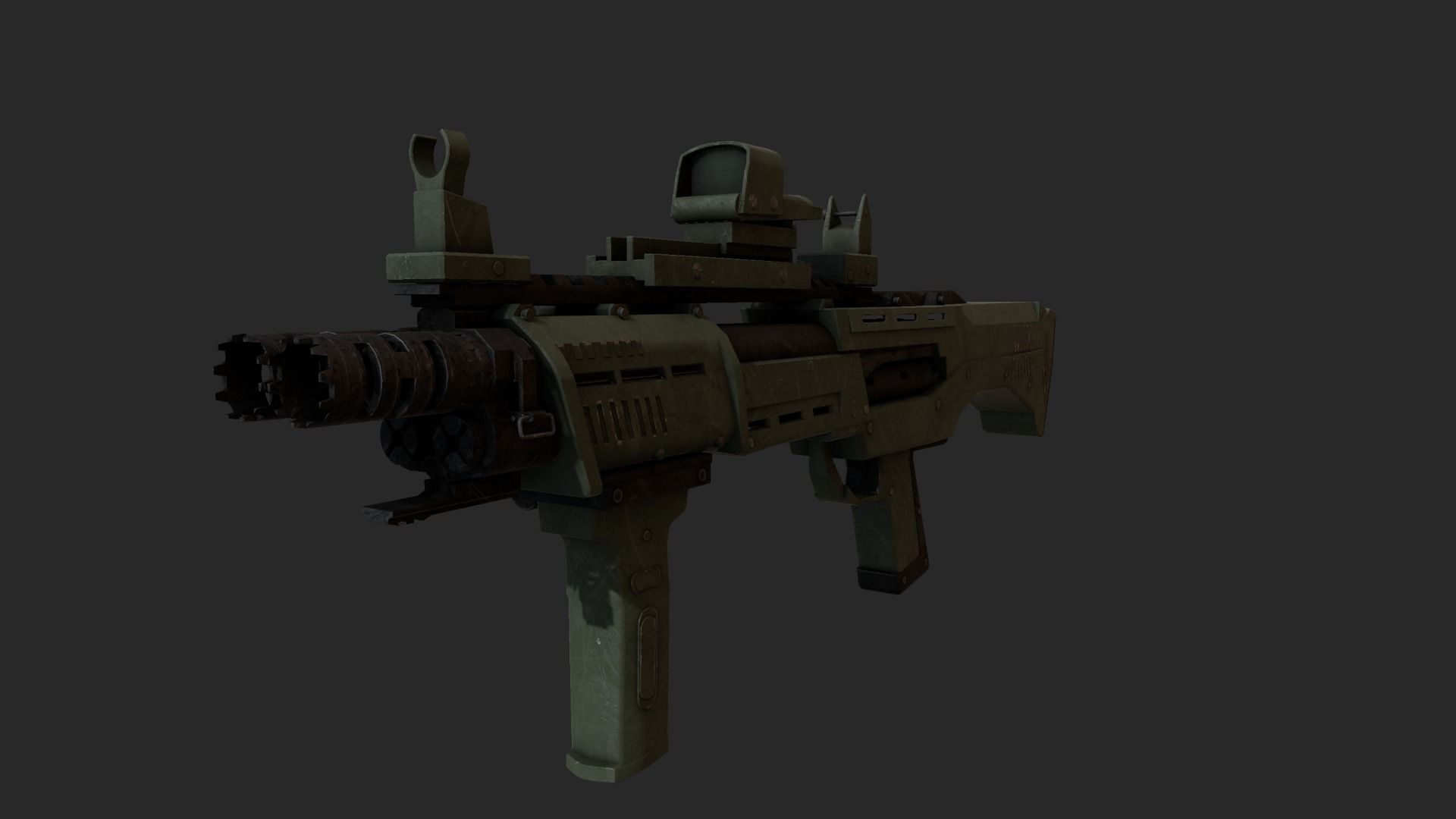 DP-12 assault rifle Low-poly 3D model_2