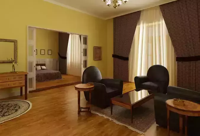 apartment living room in hotel