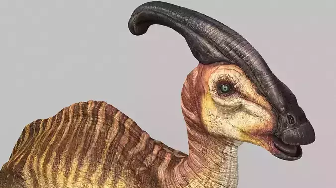 Parasaurolophus dinosaur with long horns
