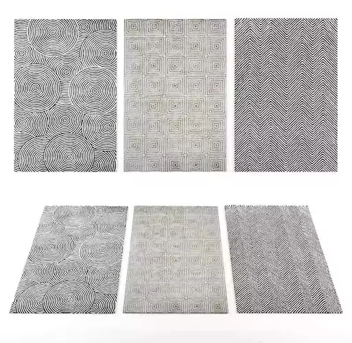 Dynamic rugs Low-poly 3D model