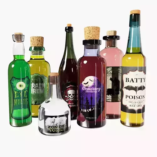 Halloween Bottle Set 3D model