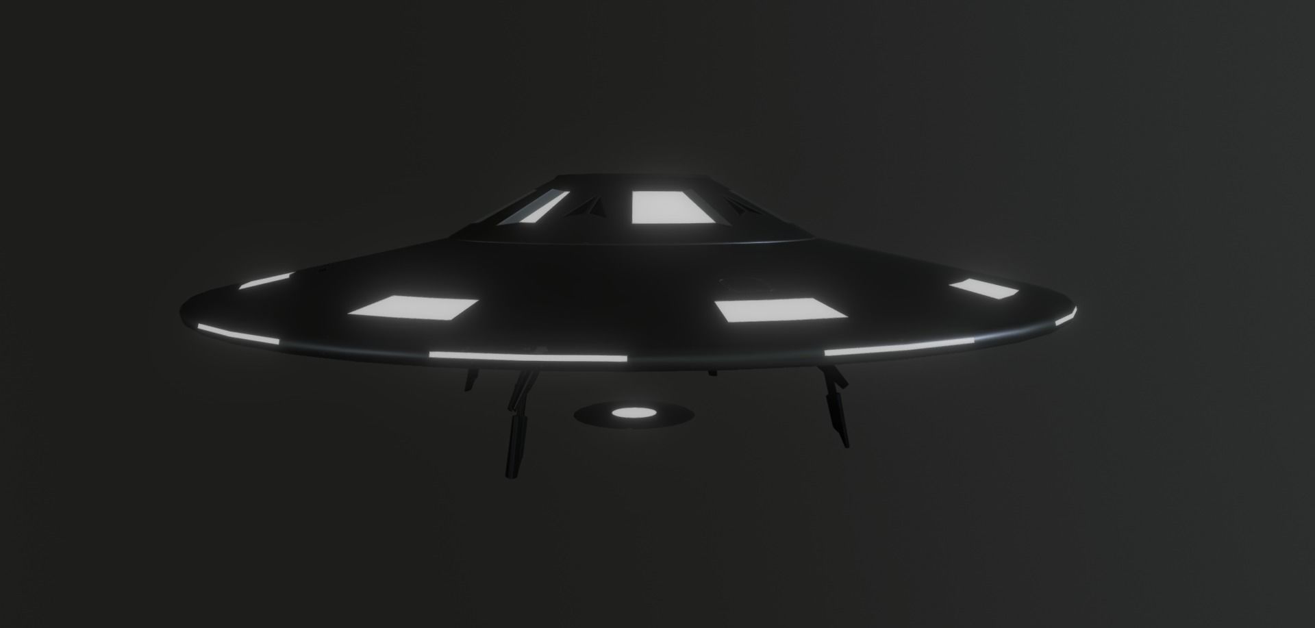 Alien Flying Saucer Low-poly 3D model_0