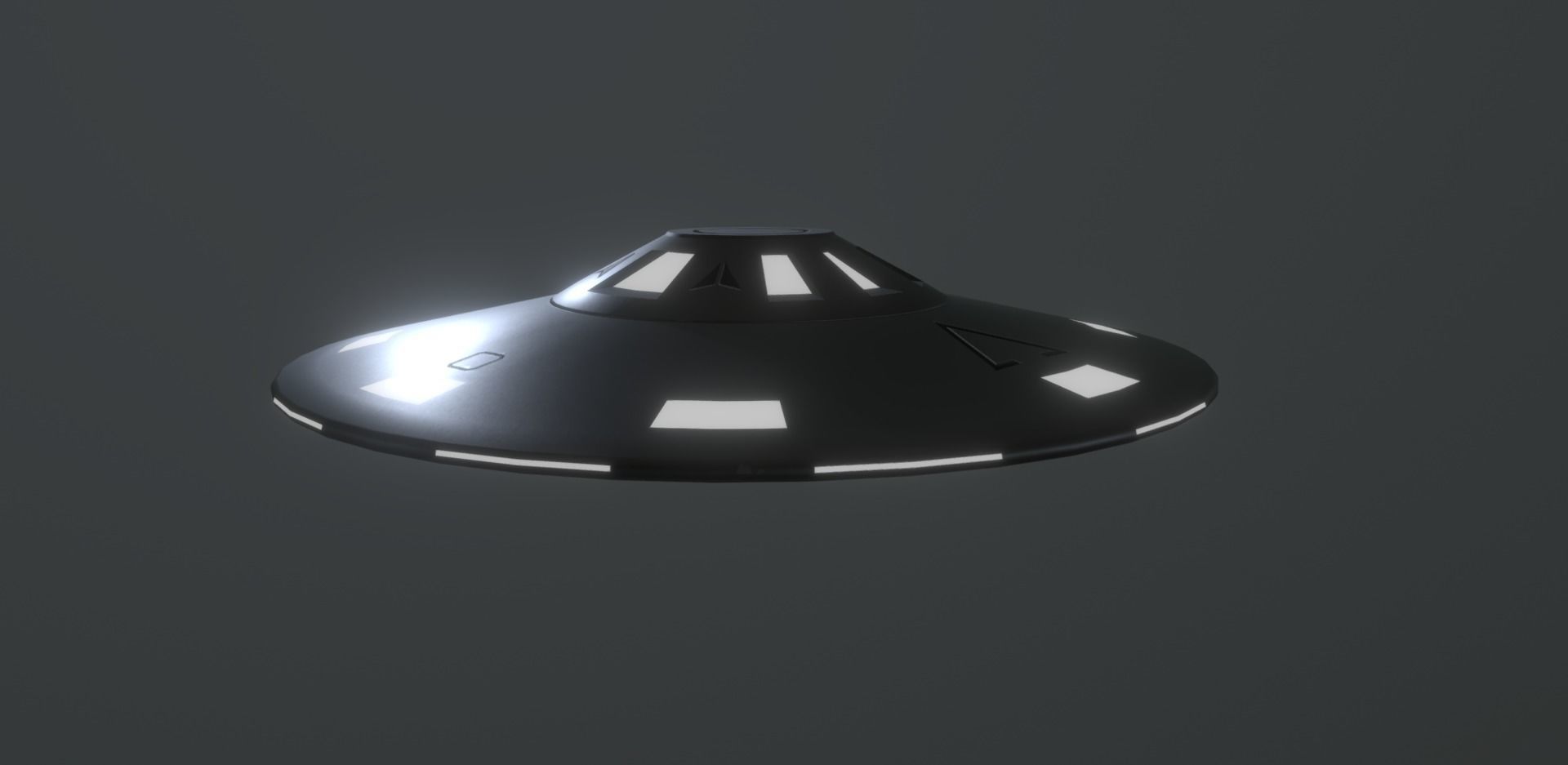 Alien Flying Saucer Low-poly 3D model_2