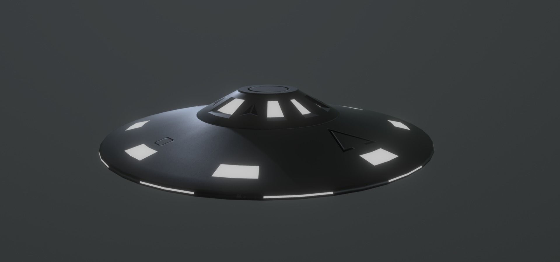 Alien Flying Saucer Low-poly 3D model_3