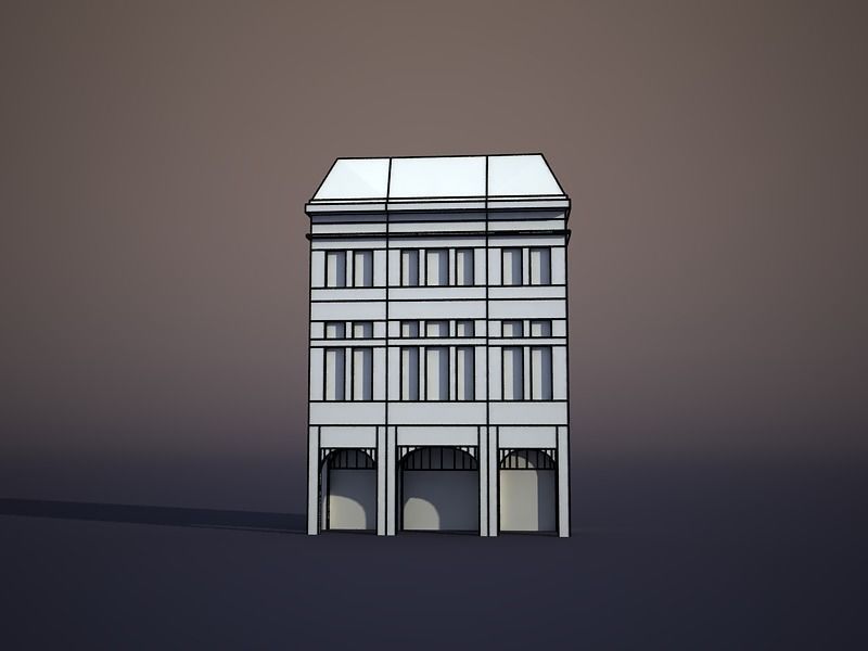 Building Facades BUNDLE2 Low-poly 3D model_23
