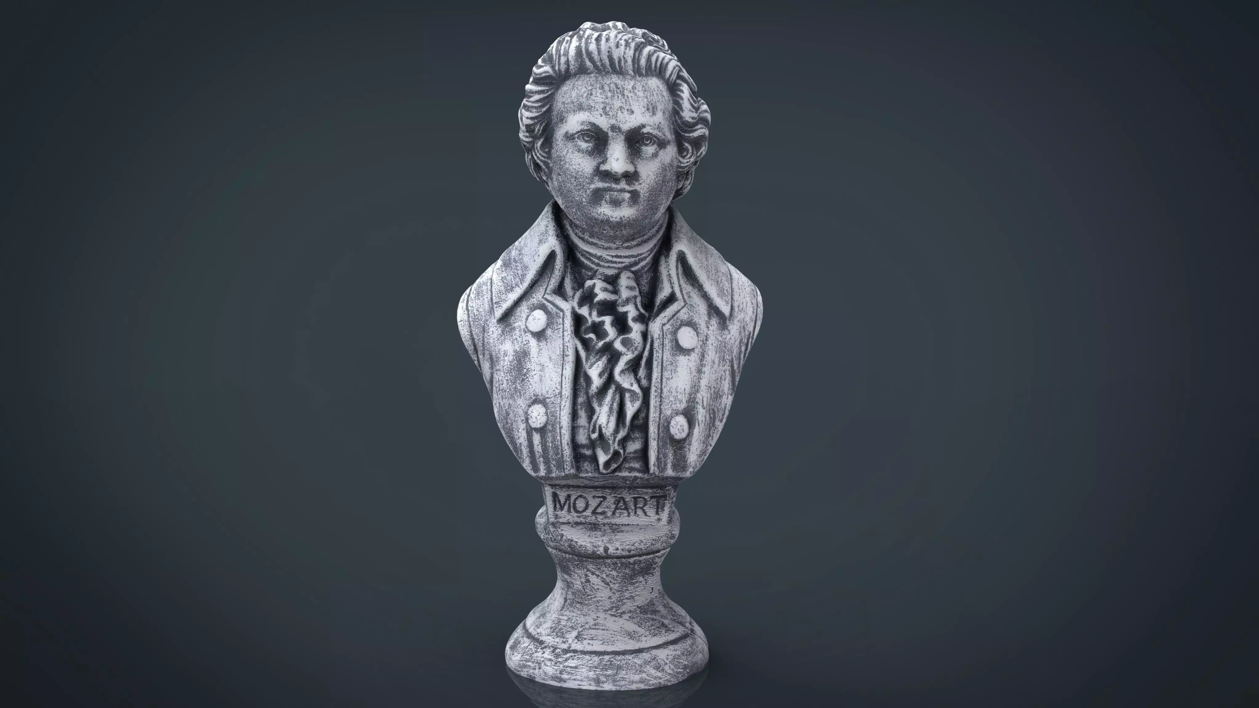 Mozart Bust Low-poly 3D model