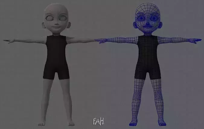Base mesh boy character