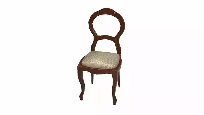 Chair Wooden Low-poly 3D model