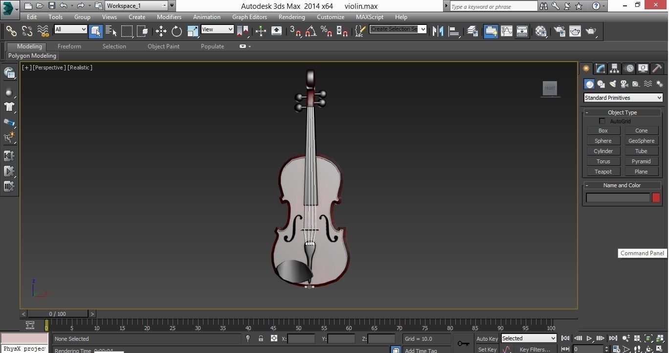violin Low-poly 3D model_2