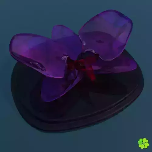 Orchid glass sculpture low poly Low-poly 3D model
