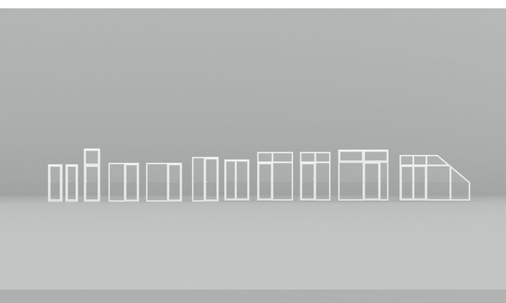 Detailed metal-plastic windows and doors 3D model_4