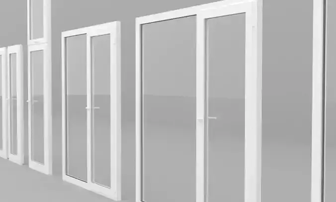 Detailed metal-plastic windows and doors