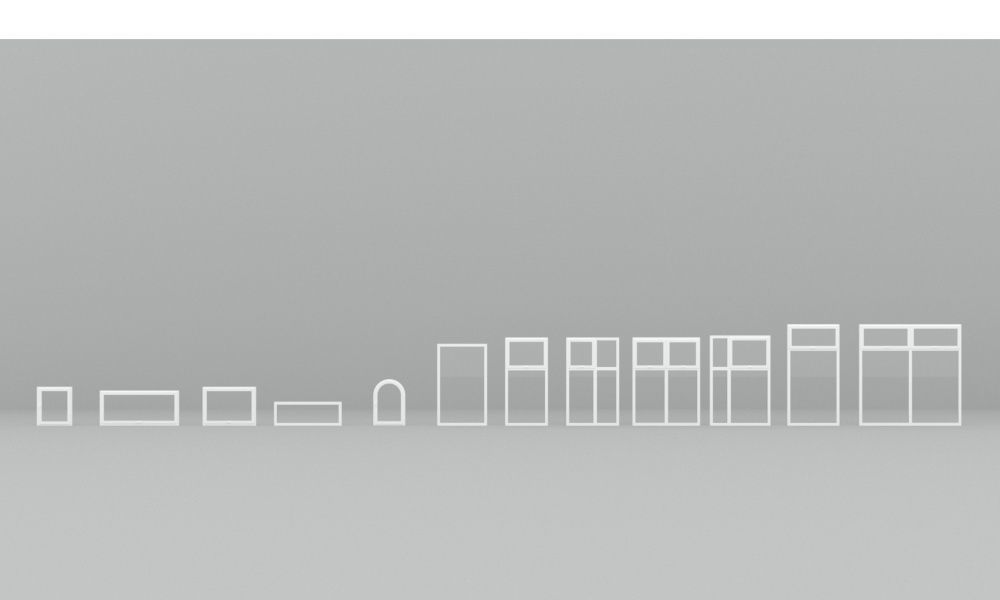 Detailed metal-plastic windows and doors 3D model_3