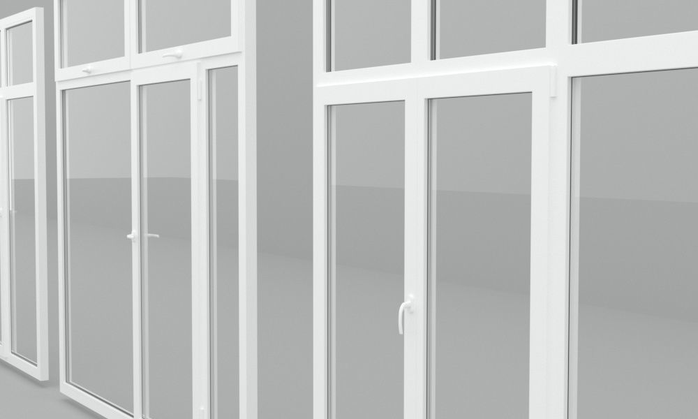 Detailed metal-plastic windows and doors 3D model_6
