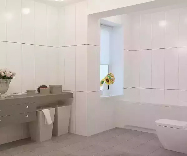 Bathroom modern with tiles 3D model