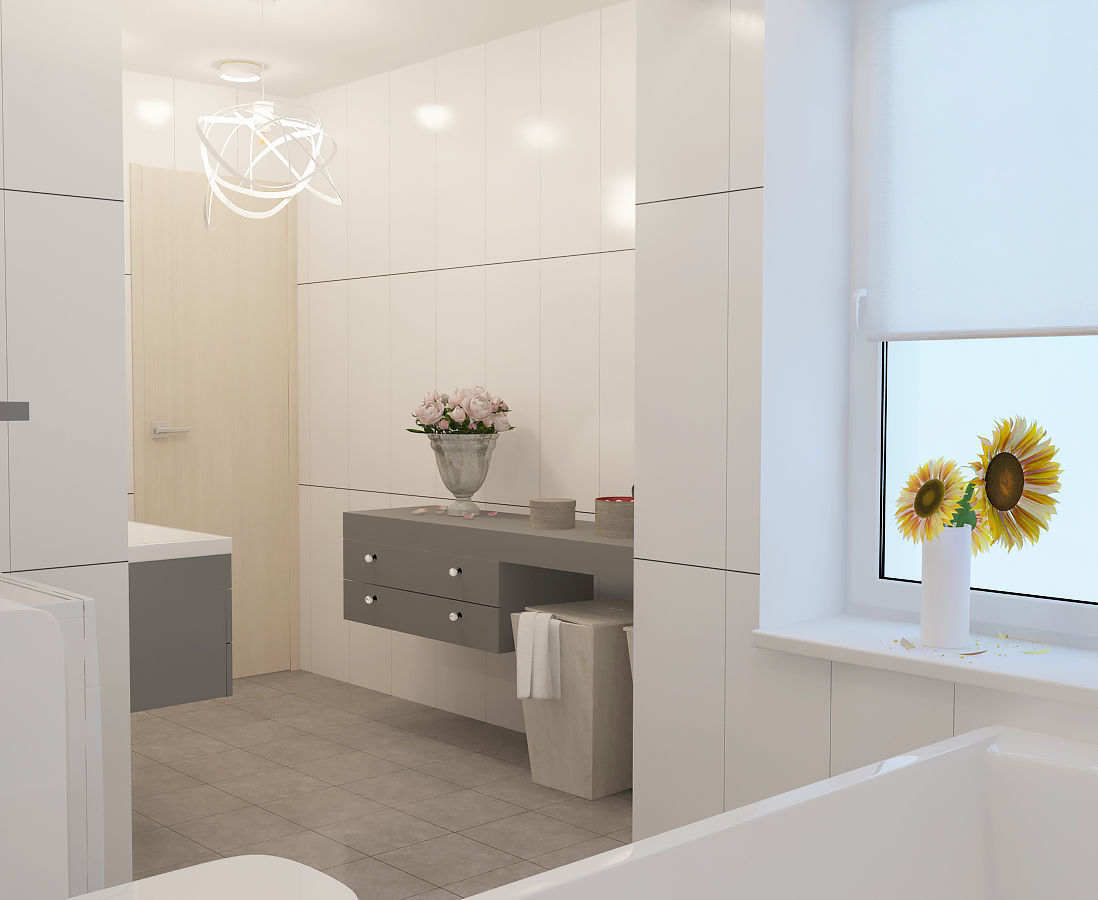 Bathroom modern with tiles 3D model_3