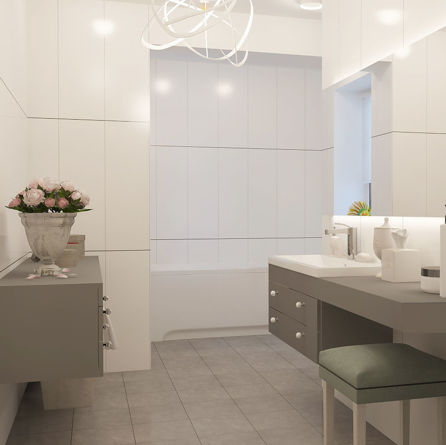 Bathroom modern with tiles 3D model_2