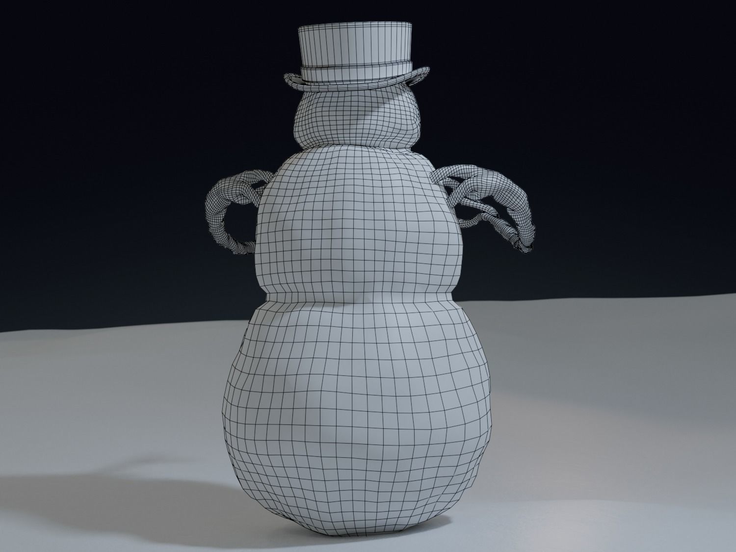 Bad Scary Snowman Low-poly 3D model_9