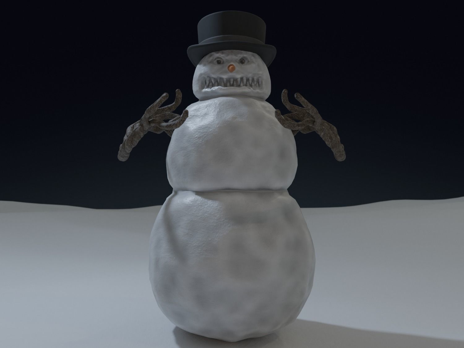 Bad Scary Snowman Low-poly 3D model_10