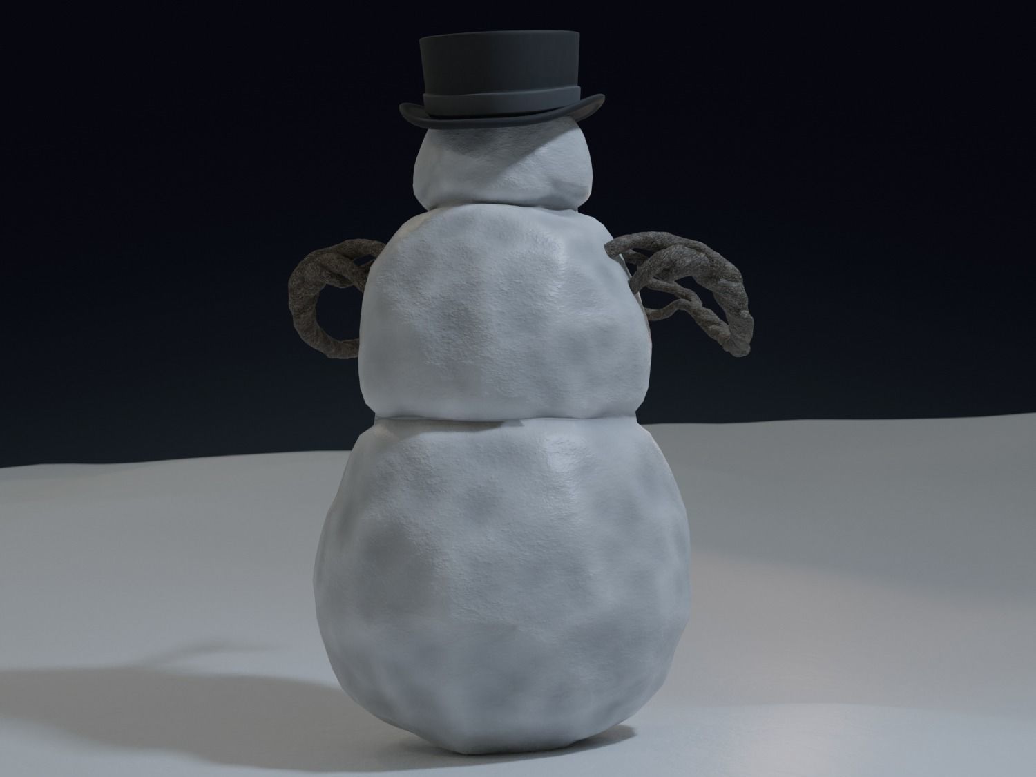 Bad Scary Snowman Low-poly 3D model_8