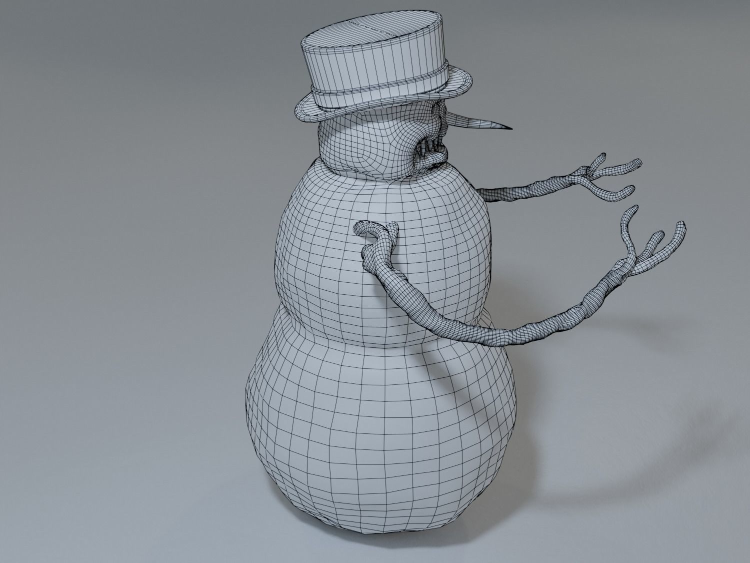 Bad Scary Snowman Low-poly 3D model_12