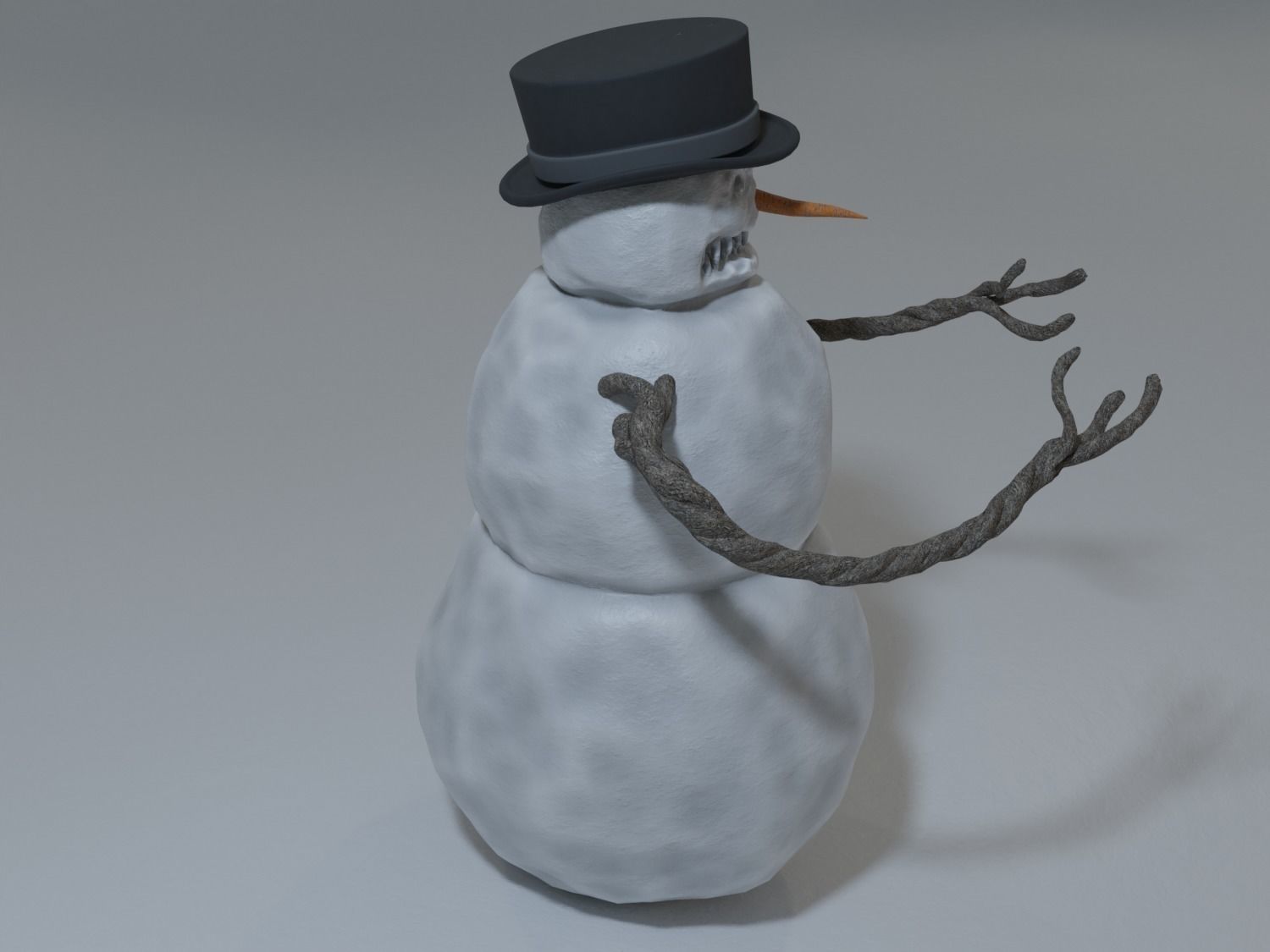 Bad Scary Snowman Low-poly 3D model_13