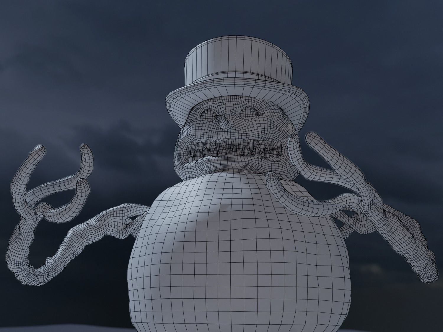 Bad Scary Snowman Low-poly 3D model_3