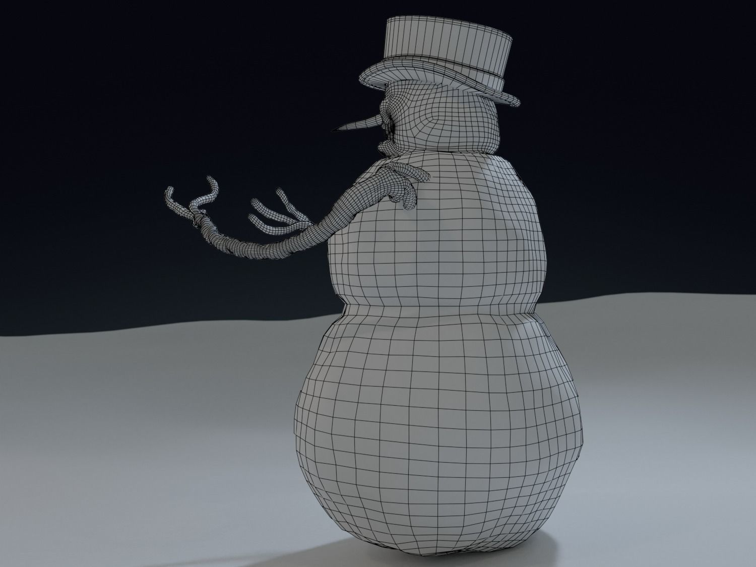Bad Scary Snowman Low-poly 3D model_7