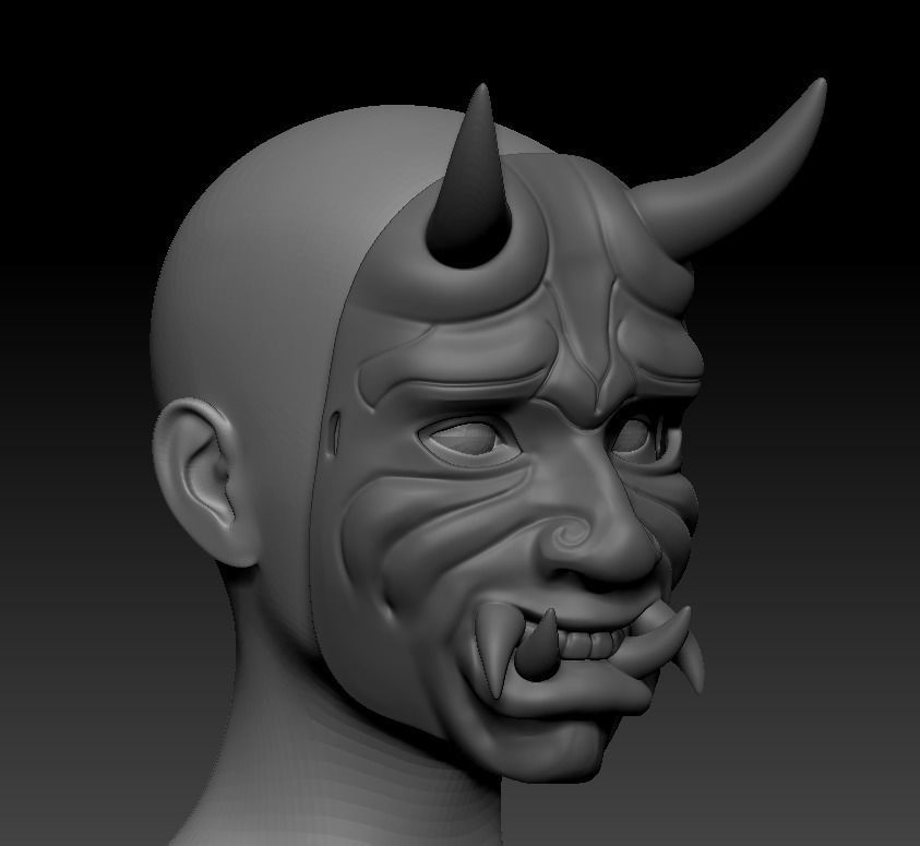 Oni Mask 3D print model_7