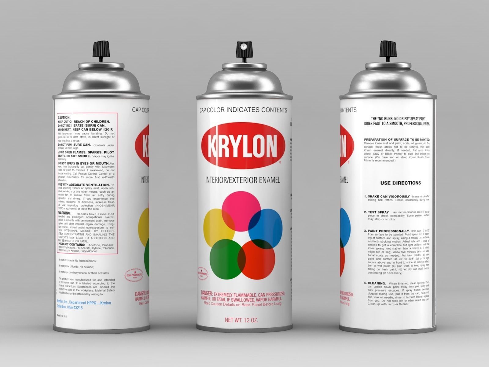 Krylon Spray Can 3D model_5