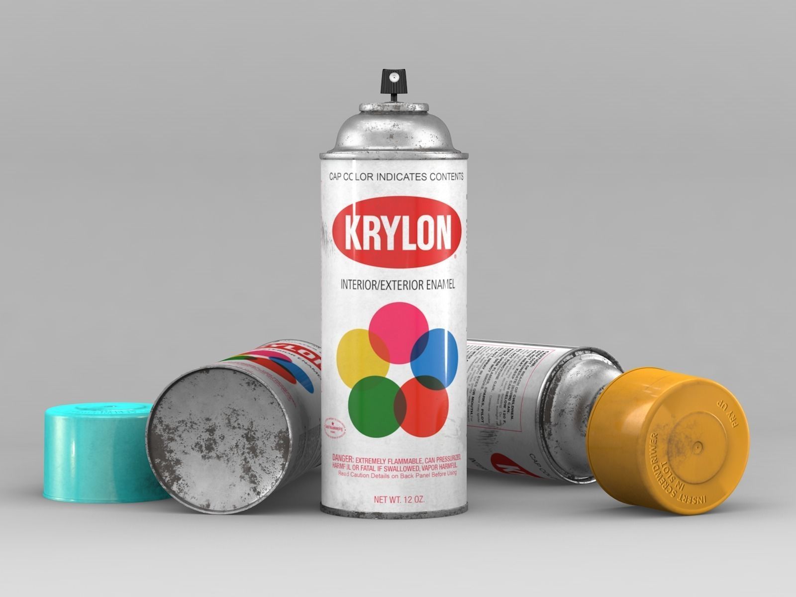 Krylon Spray Can 3D model_9