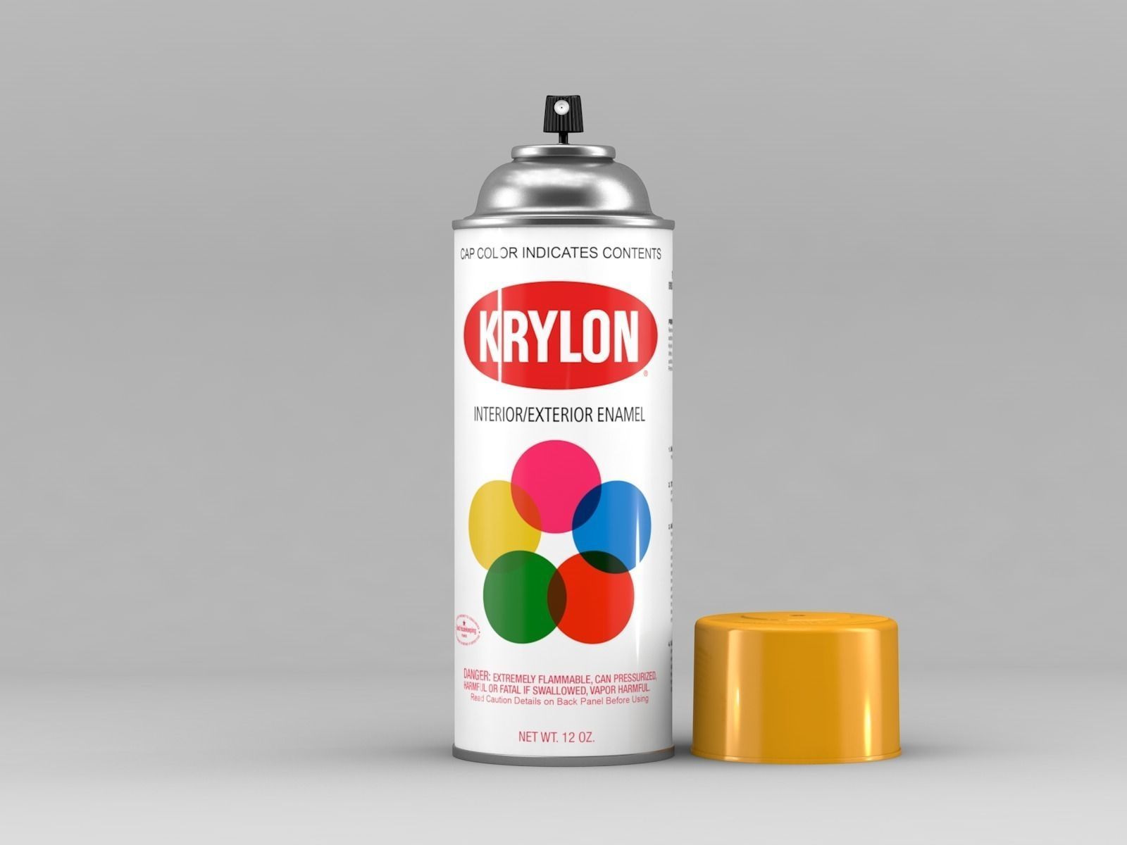 Krylon Spray Can 3D model_1