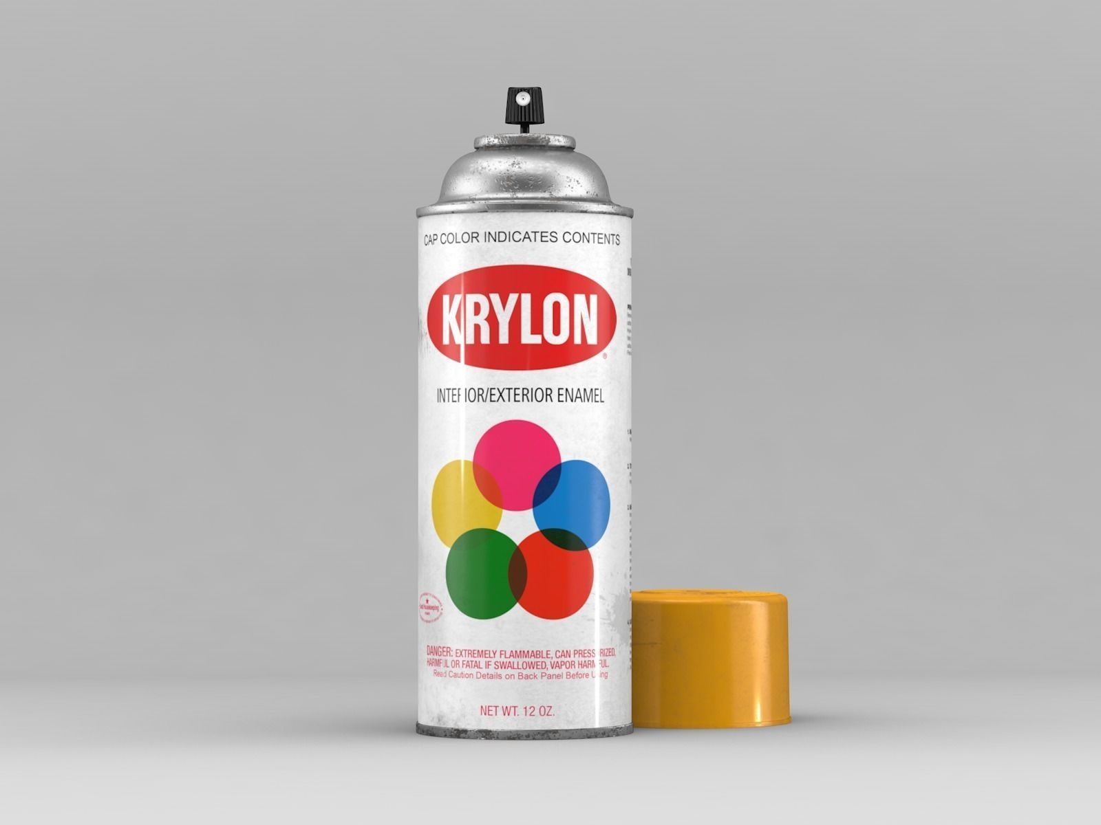 Krylon Spray Can 3D model_2